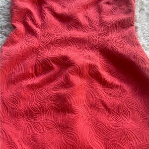 Elegant Red Floral Textured Dress